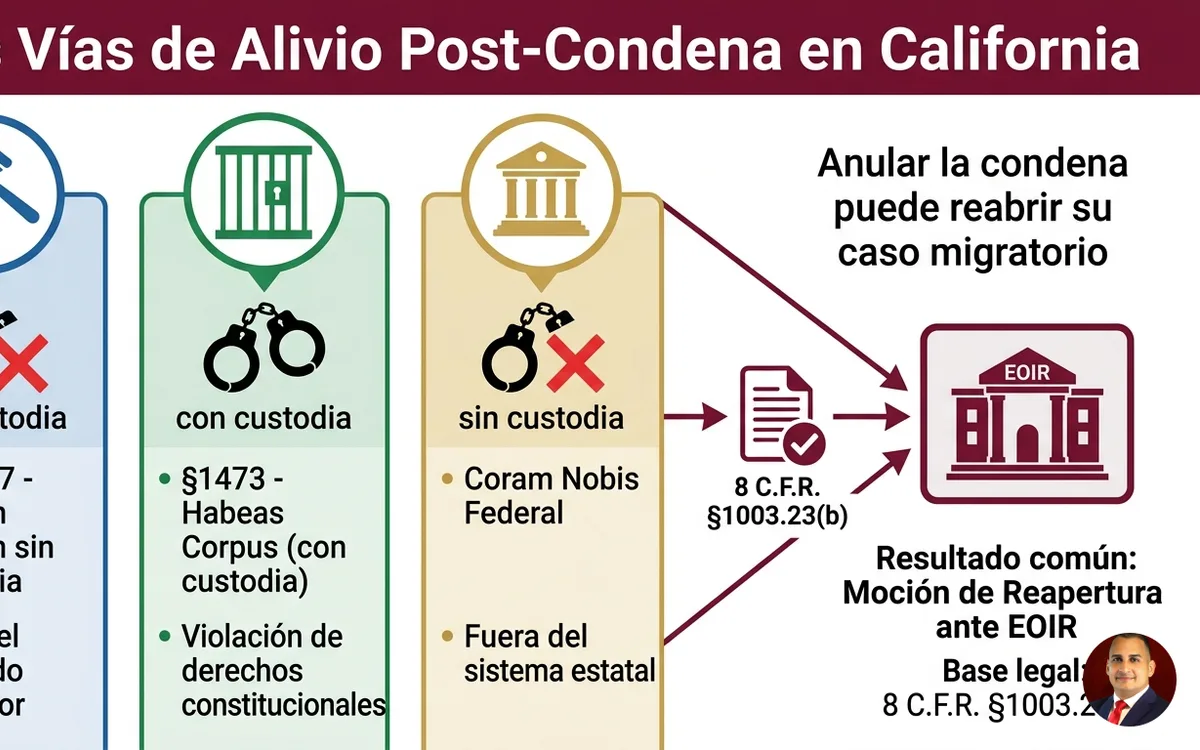 Alivio Post-Condena en California: Proteja Su Caso Migratorio — infographic