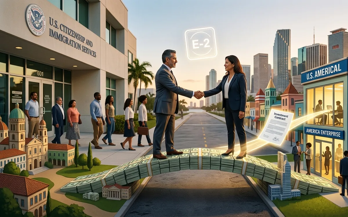 E-2 treaty investor visa attorney — illustration