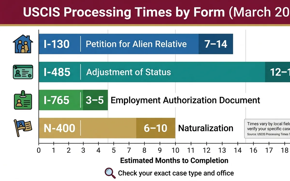 tiempo de procesamiento uscis — infographic