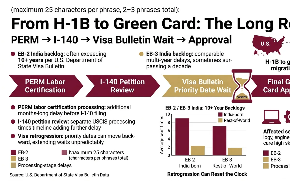 High-Skilled Workers Face Longer Green Card Waits: Know Your Options — infographic