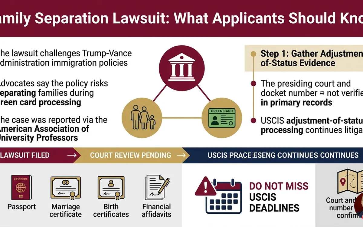 Family Separation Lawsuit: What Green Card Applicants Should Know — infographic