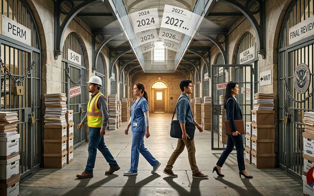 High-Skilled Workers Face Longer Green Card Waits: Know Your Options — illustration