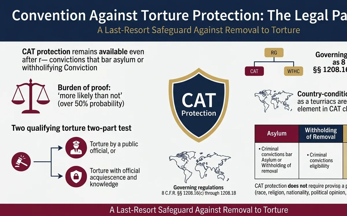 Convention Against Torture (CAT) protection attorney — infographic
