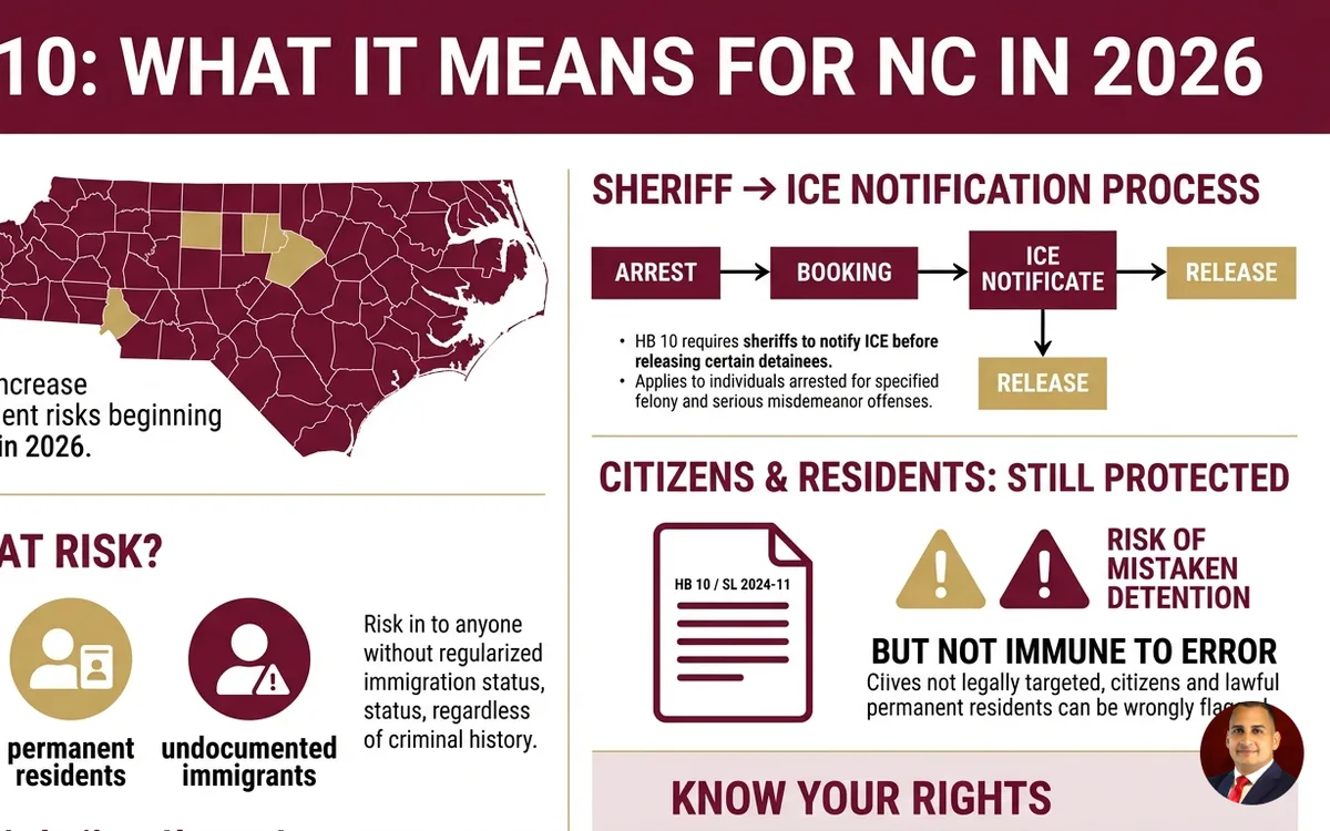 What increased ICE enforcement means for immigrants in NC in 2026 — infographic