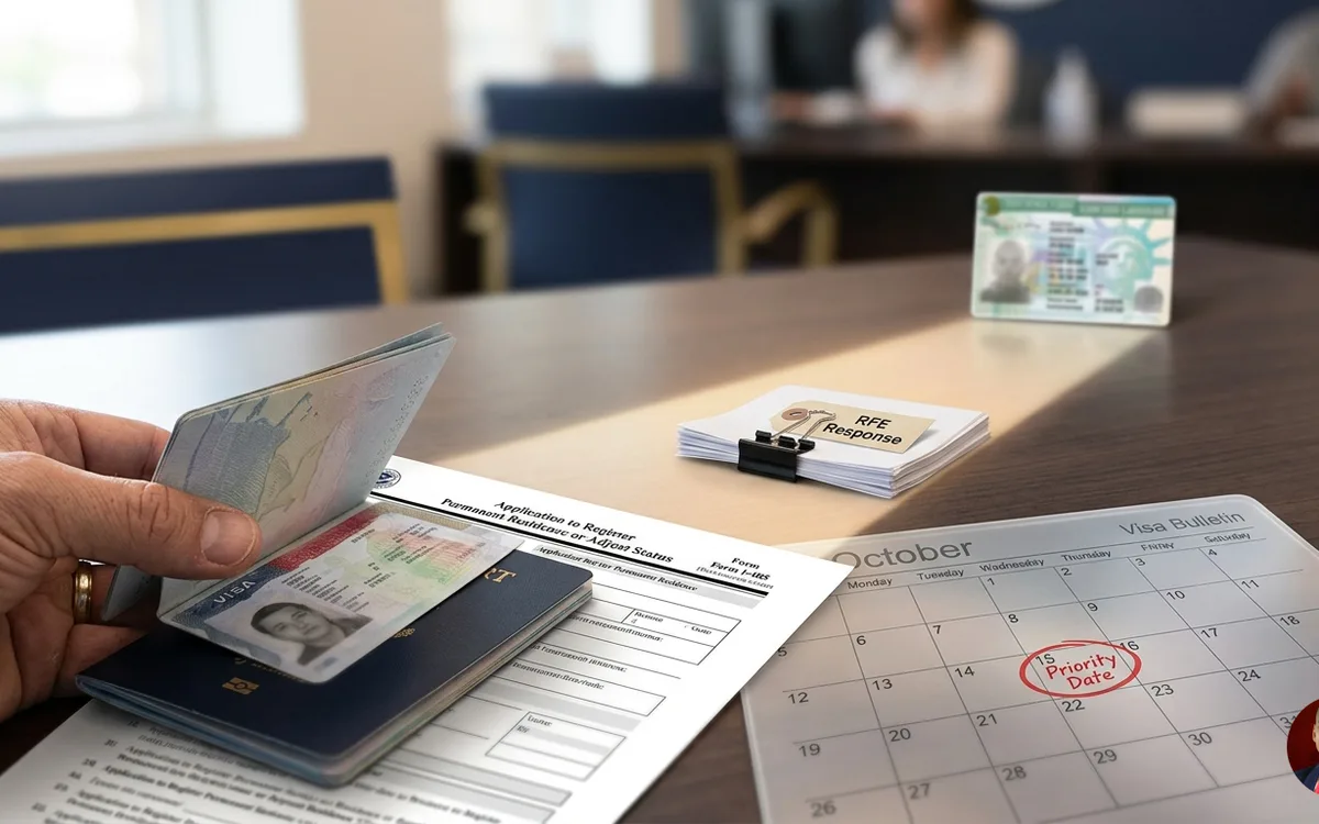 green card application lawyer — illustration